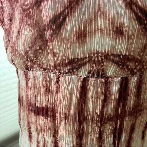 Sundance Gemi Pink Multi Tie Dye Floral Embroidered Dress Cupro Chiffon Size S - Picture 10 of 15